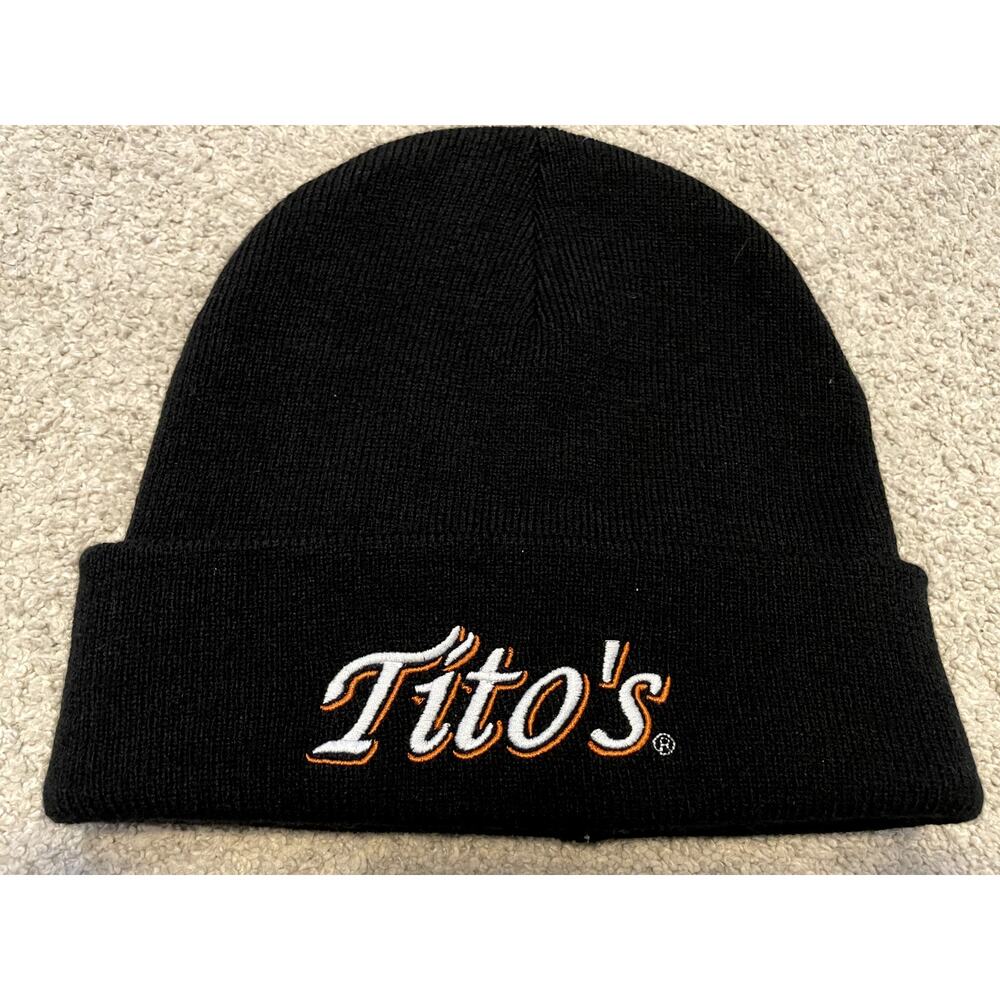 Tito's Vodka - Beanie - Black with White and Orange embroidery